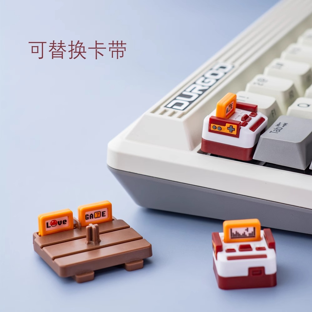 Gaming Console With Keyboard - Tastenkappen im Gaming-Konsolen-Stil, benutzerdefinierte 3D-Persönlichkeit, Kreativitätsspiel,